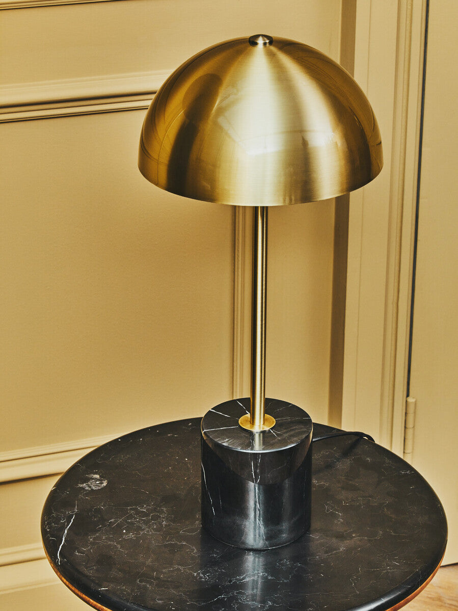 Orsina Murdoch Brushed Brass Table Lamp with Black Marble Base