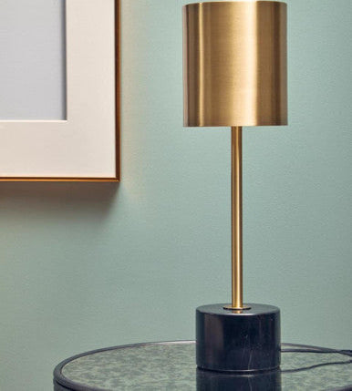 Orsina Palais Table Lamp – Brushed Brass with Black Marble Base