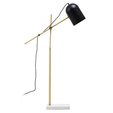 Orsina Equipoise Adjustable Floor Lamp | Black & Brass with Marble Base
