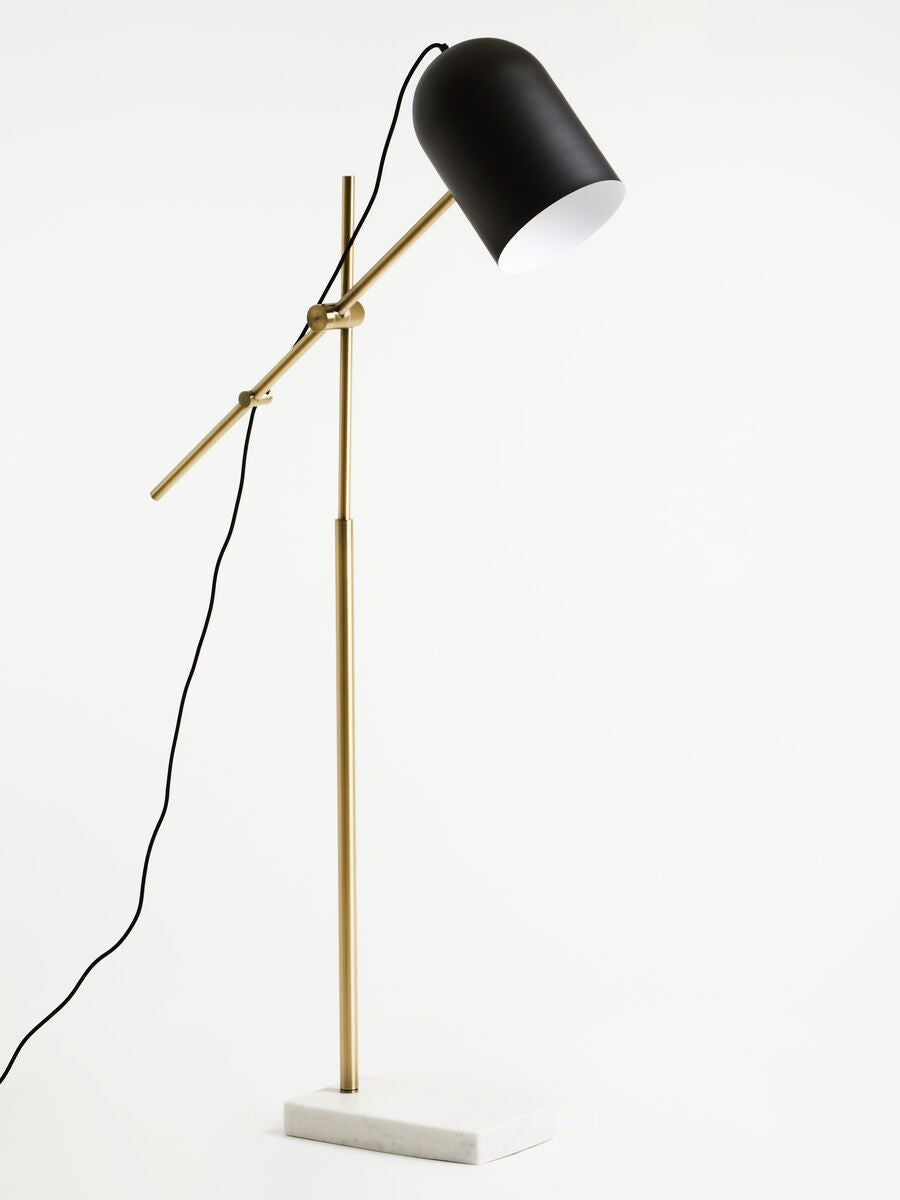 Orsina Equipoise Adjustable Floor Lamp | Black & Brass with Marble Base