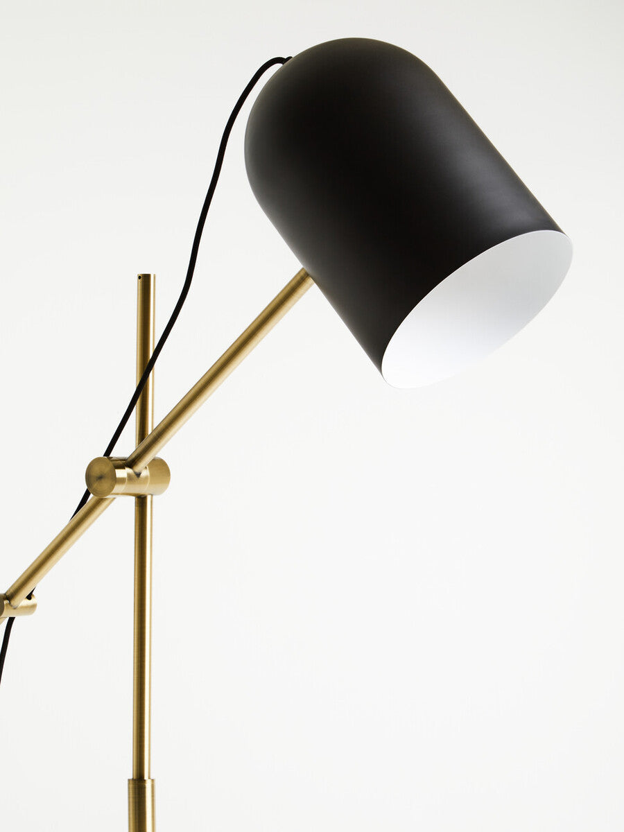 Orsina Equipoise Adjustable Floor Lamp | Black & Brass with Marble Base