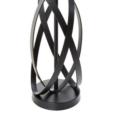 Orsina Zaina Black Cross Table Lamp | Industrial Iron & White Linen