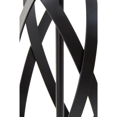 Orsina Zaina Black Cross Table Lamp | Industrial Iron & White Linen
