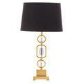 Orsina Zana Gold and Crystal Table Lamp with Black Linen Shade
