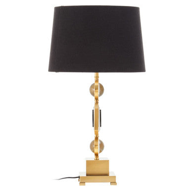 Orsina Zana Gold and Crystal Table Lamp with Black Linen Shade