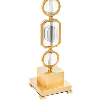 Orsina Zana Gold and Crystal Table Lamp with Black Linen Shade