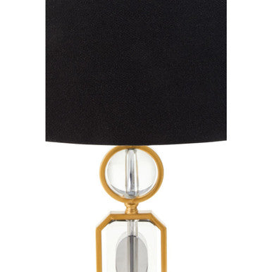 Orsina Zana Gold and Crystal Table Lamp with Black Linen Shade