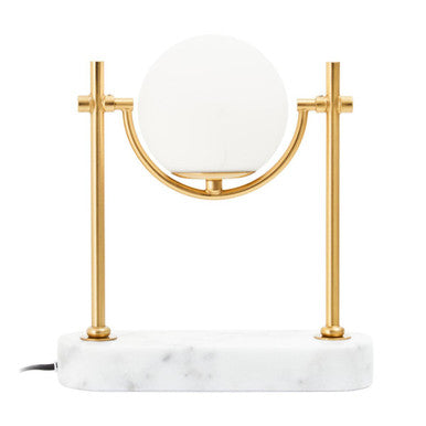 Orsina Zalika Marble and Gold Orb Table Lamp – Modern Glass Globe