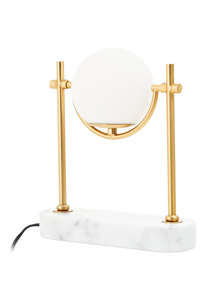 Orsina Zalika Marble and Gold Orb Table Lamp – Modern Glass Globe