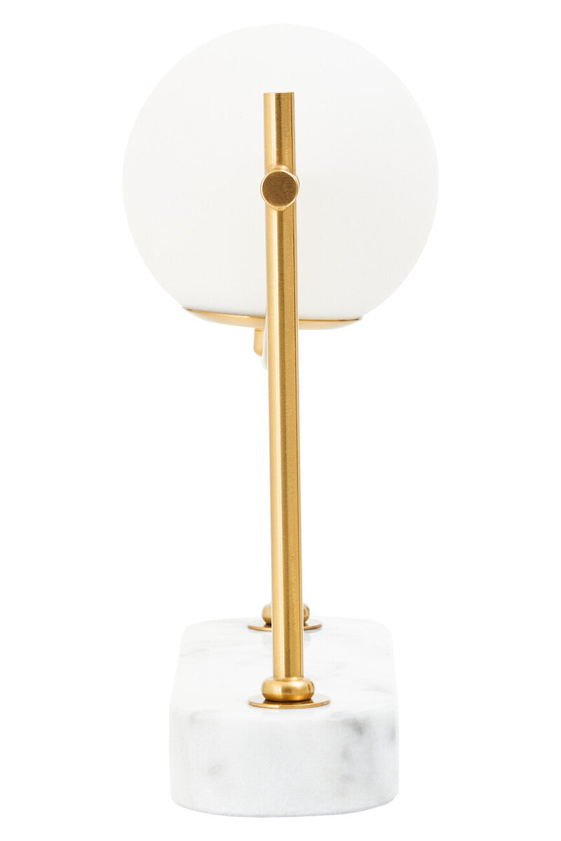 Orsina Zalika Marble and Gold Orb Table Lamp – Modern Glass Globe