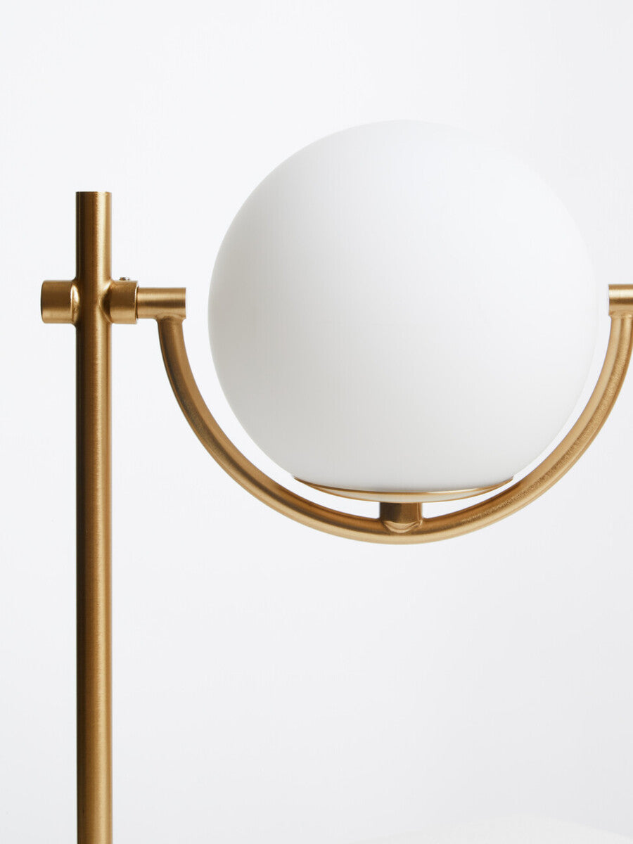 Orsina Zalika Marble and Gold Orb Table Lamp – Modern Glass Globe