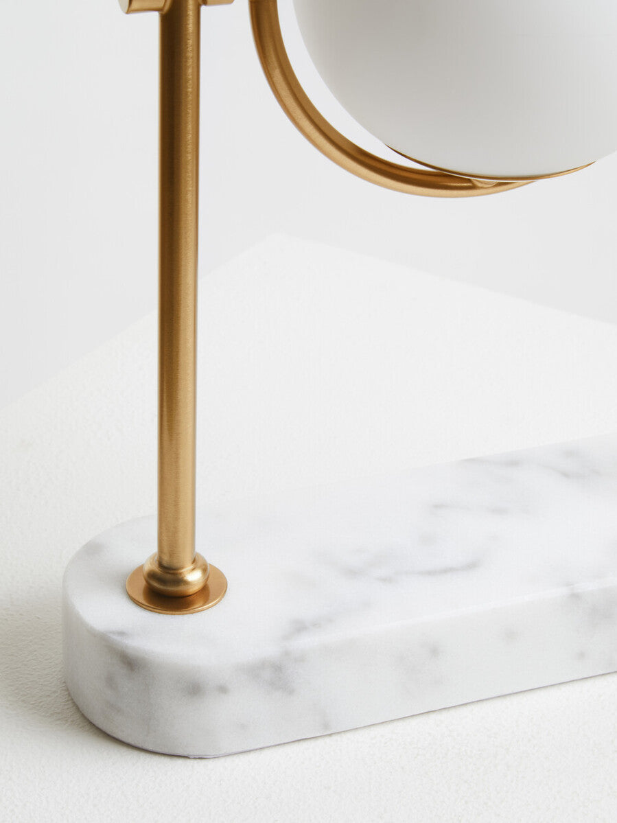 Orsina Zalika Marble and Gold Orb Table Lamp – Modern Glass Globe