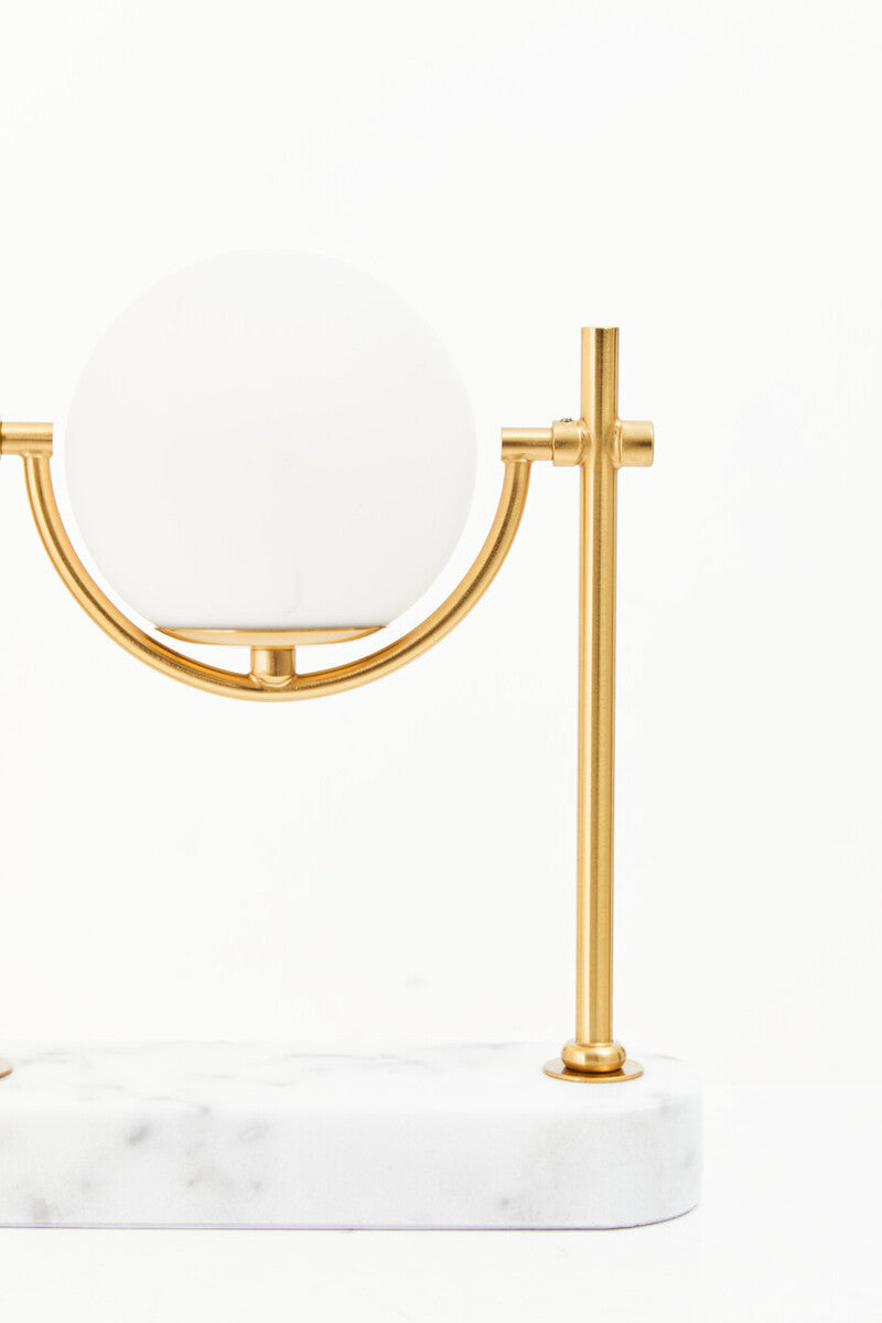 Orsina Zalika Marble and Gold Orb Table Lamp – Modern Glass Globe