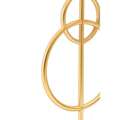 Orsina White Marble and Gold Circles Table Lamp with Linen Shade
