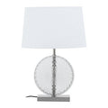 Orsina Zarni Glass and Brushed Chrome Table Lamp with White Shade
