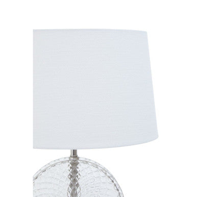 Orsina Zarni Glass and Brushed Chrome Table Lamp with White Shade