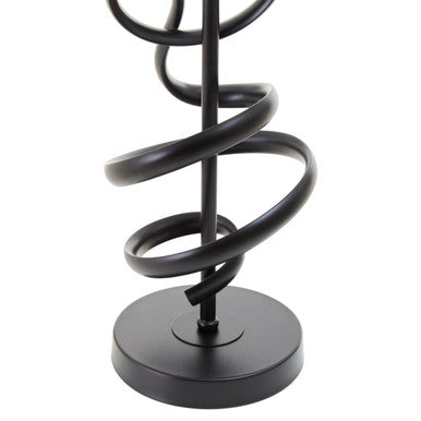 Orsina Zavi Matte Black Squiggle Table Lamp with White Linen Shade