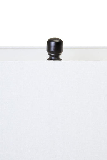 Orsina Elana Clear Glass Table Lamp | Matte Black Base & Ivory Shade