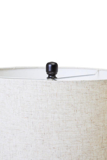 Orsina Eman Table Lamp – Matte Black and Ivory Ribbed Glass Lighting
