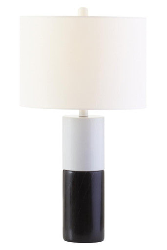 Orsina Eben Marble Table Lamp – Black and White Sculptural Lighting