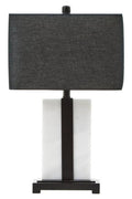 Orsina Elvie Marble Table Lamp – Modern Black and White Sculptural Light