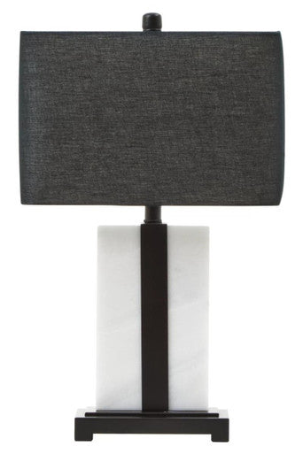 Orsina Elvie Marble Table Lamp – Modern Black and White Sculptural Light
