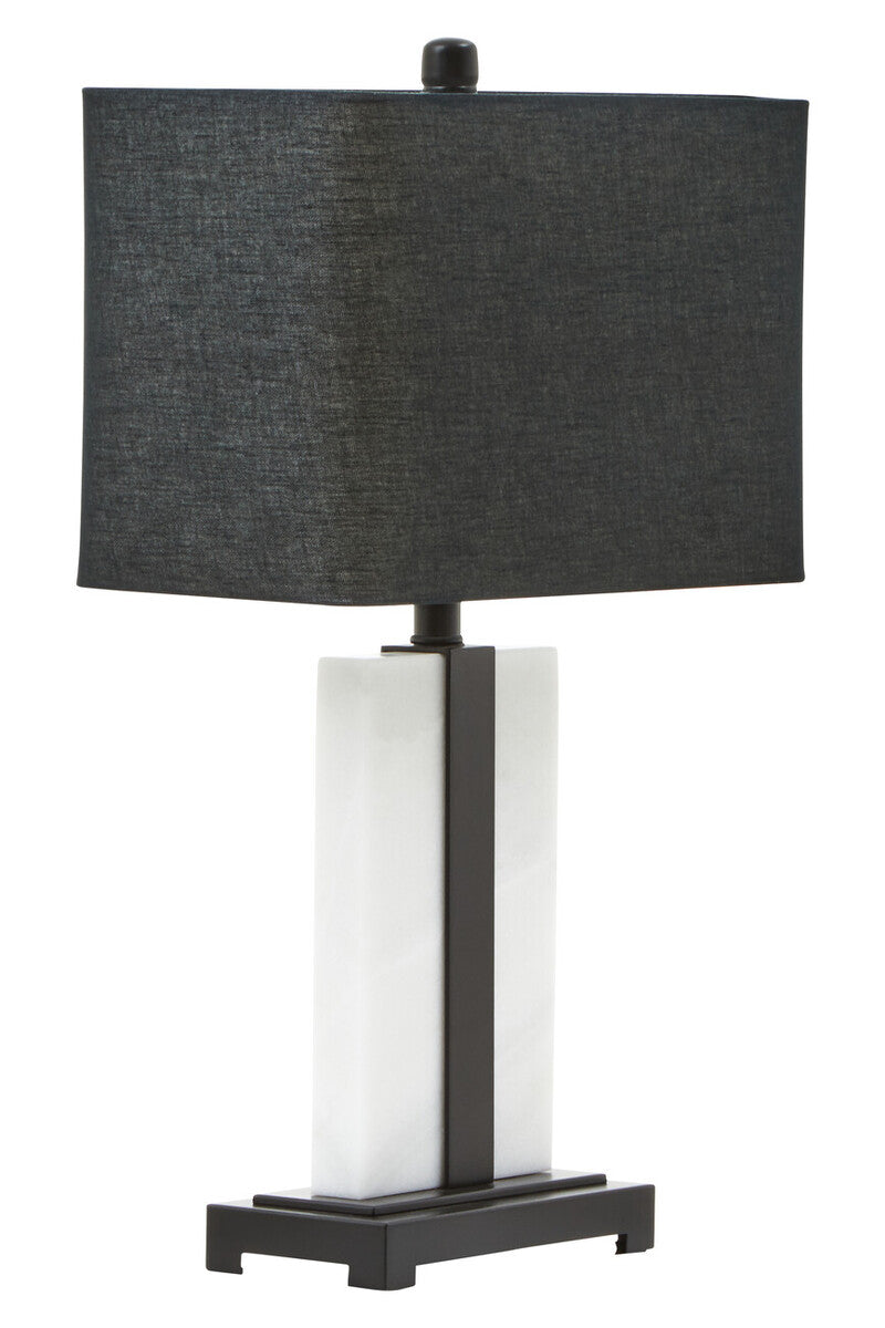 Orsina Elvie Marble Table Lamp – Modern Black and White Sculptural Light