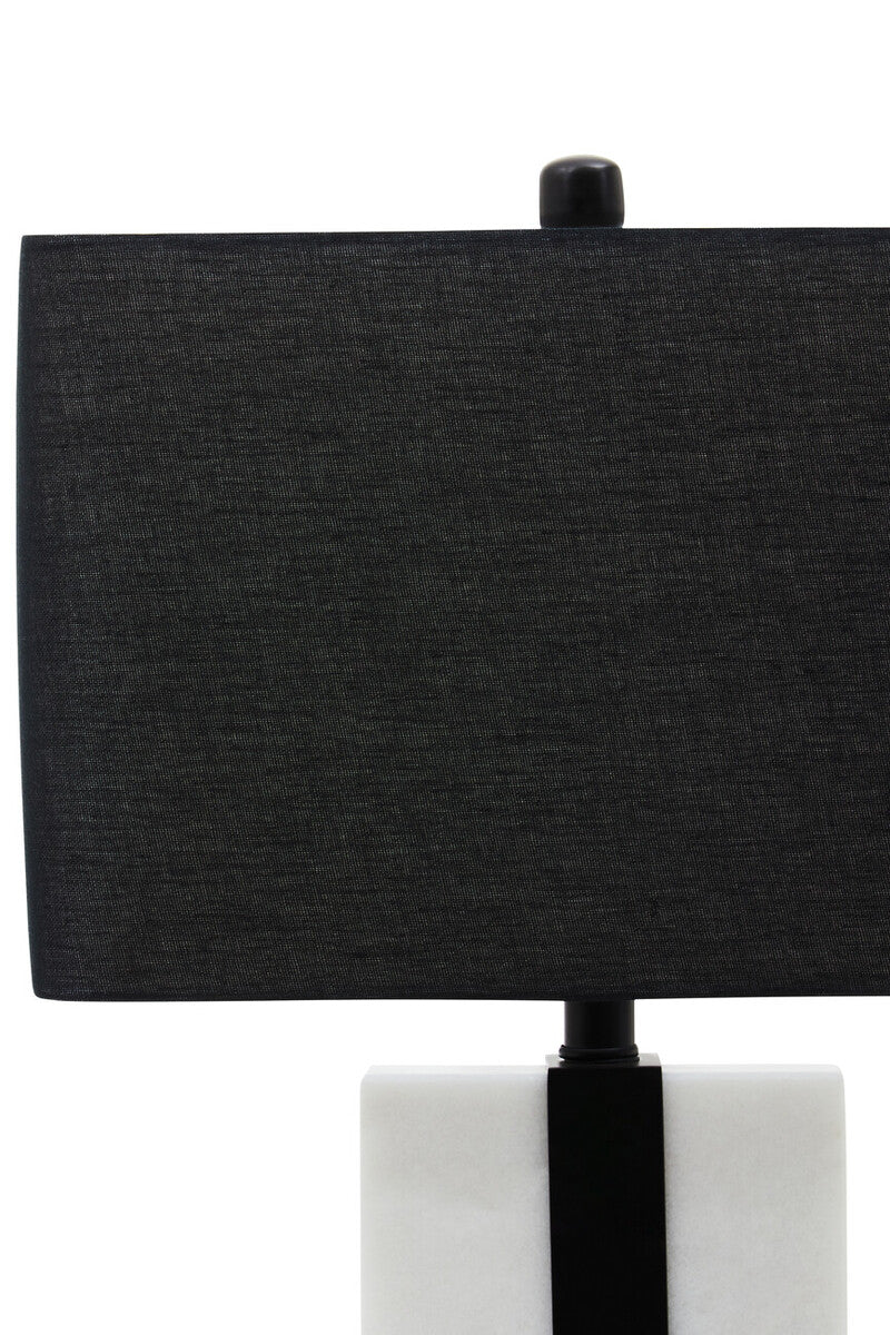 Orsina Elvie Marble Table Lamp – Modern Black and White Sculptural Light