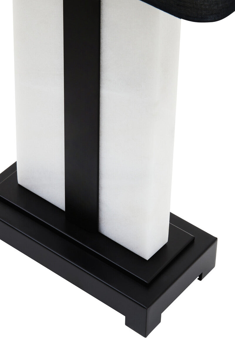 Orsina Elvie Marble Table Lamp – Modern Black and White Sculptural Light