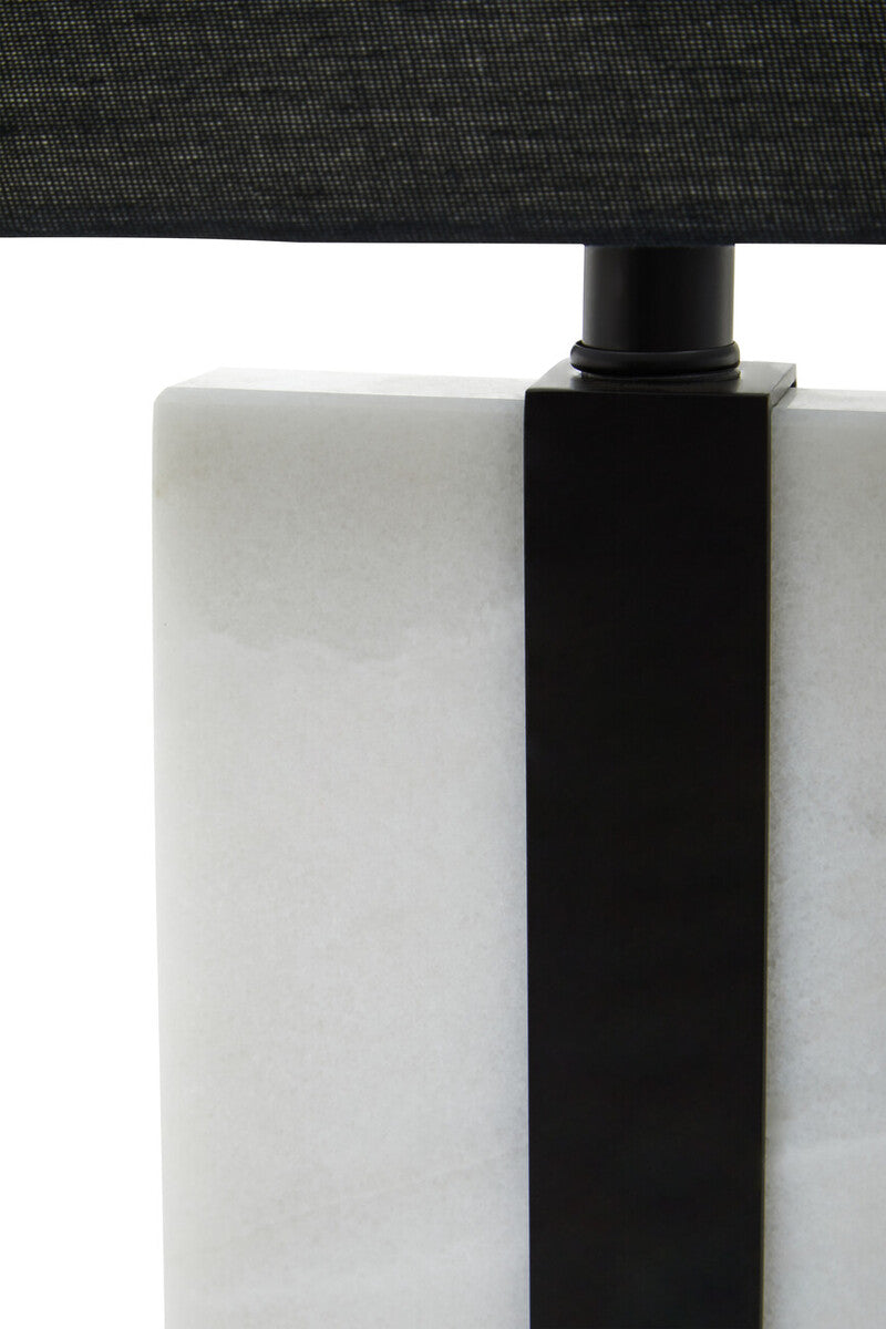 Orsina Elvie Marble Table Lamp – Modern Black and White Sculptural Light