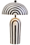 Orsina Carta Striped Papier Mache Table Lamp with Dome Shade