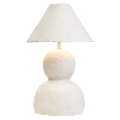 Orsina Carta White Papier Mache Table Lamp – 44cm Sculptural Lighting