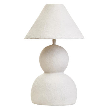 Orsina Carta White Papier Mache Table Lamp – 44cm Sculptural Lighting