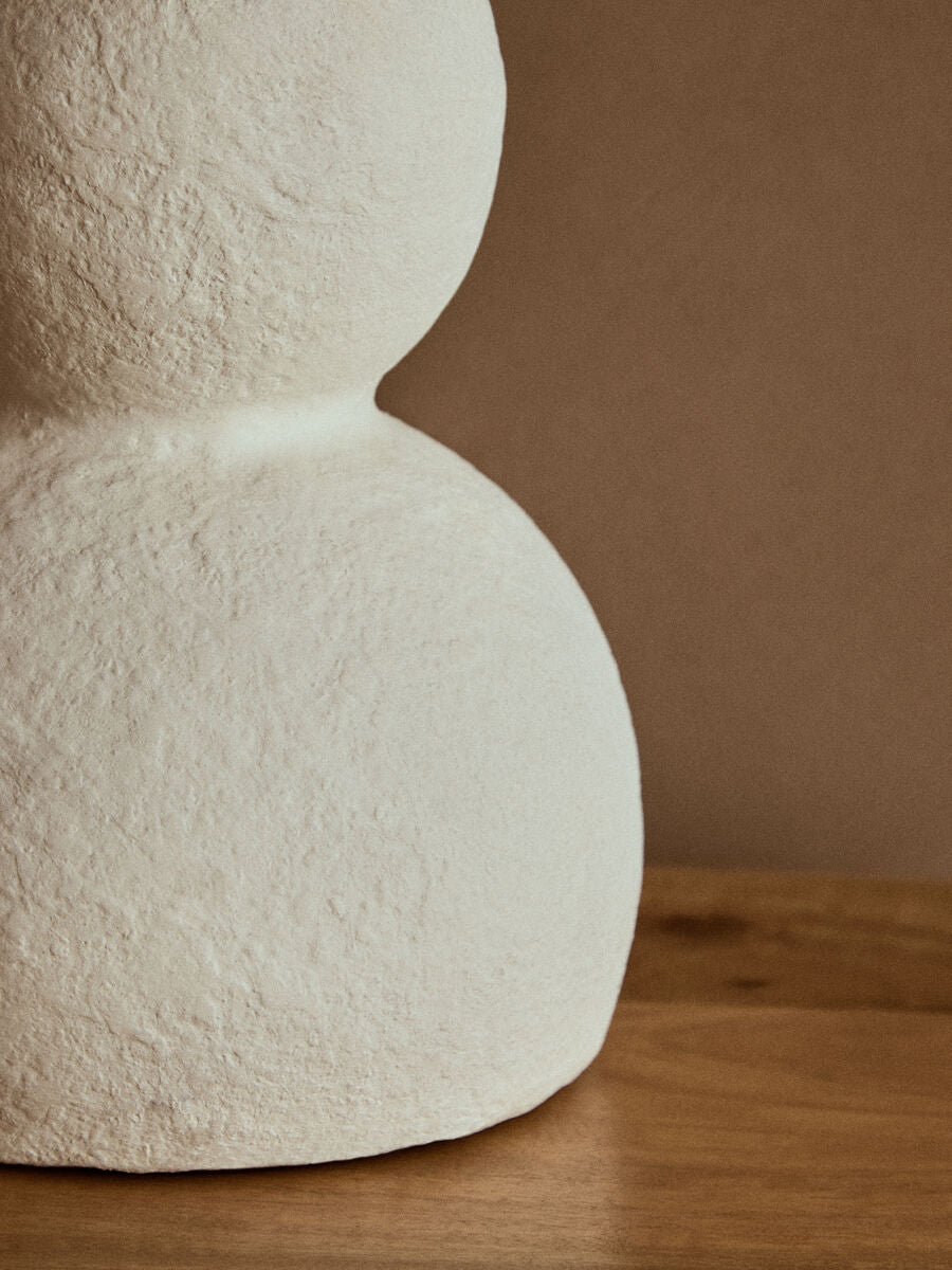 Orsina Carta White Papier Mache Table Lamp – 44cm Sculptural Lighting