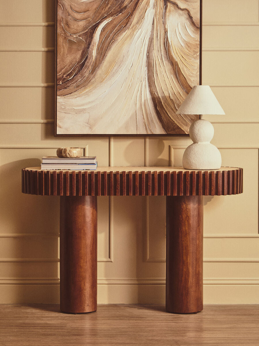 Orsina Carta White Papier Mache Table Lamp – 44cm Sculptural Lighting