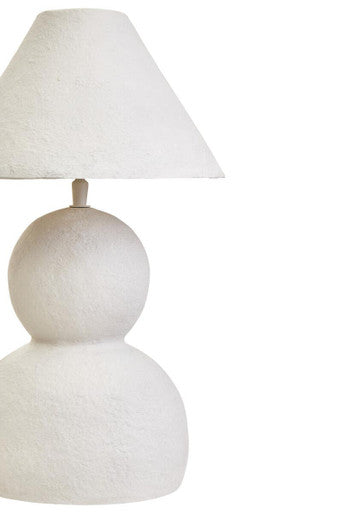 Orsina Carta White Papier Mache Table Lamp – 44cm Sculptural Lighting