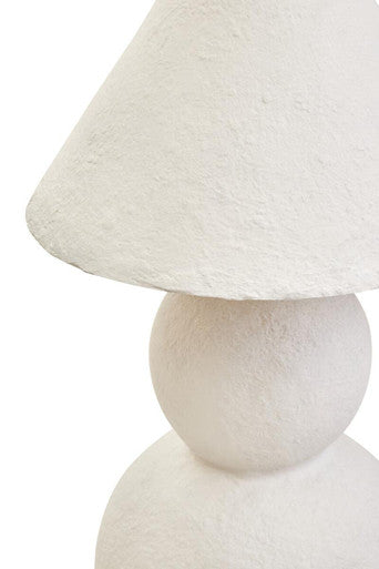 Orsina Carta White Papier Mache Table Lamp – 44cm Sculptural Lighting