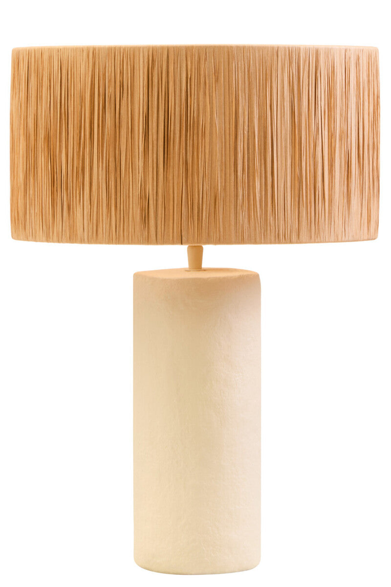 Orsina Carta Papier Mache Table Lamp with Natural Raffia Shade