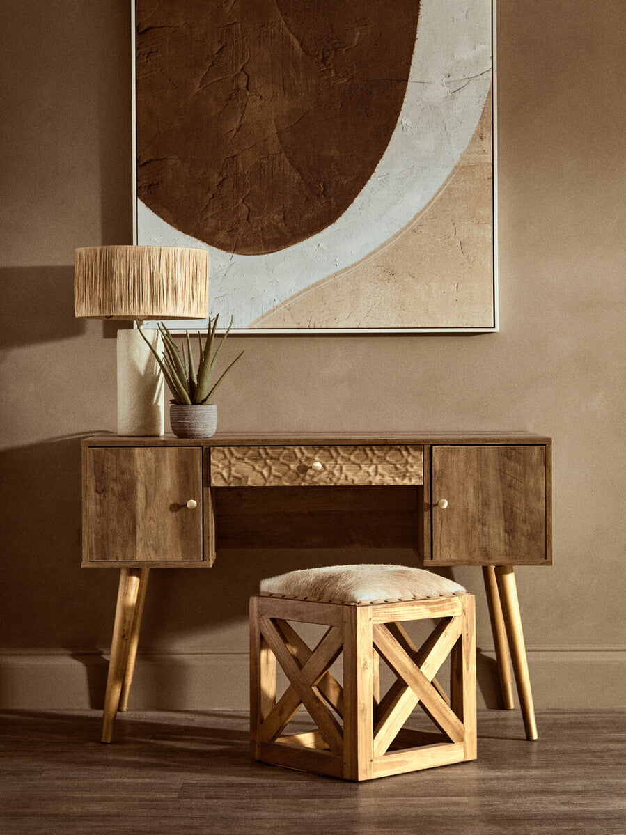 Orsina Carta Papier Mache Table Lamp with Natural Raffia Shade
