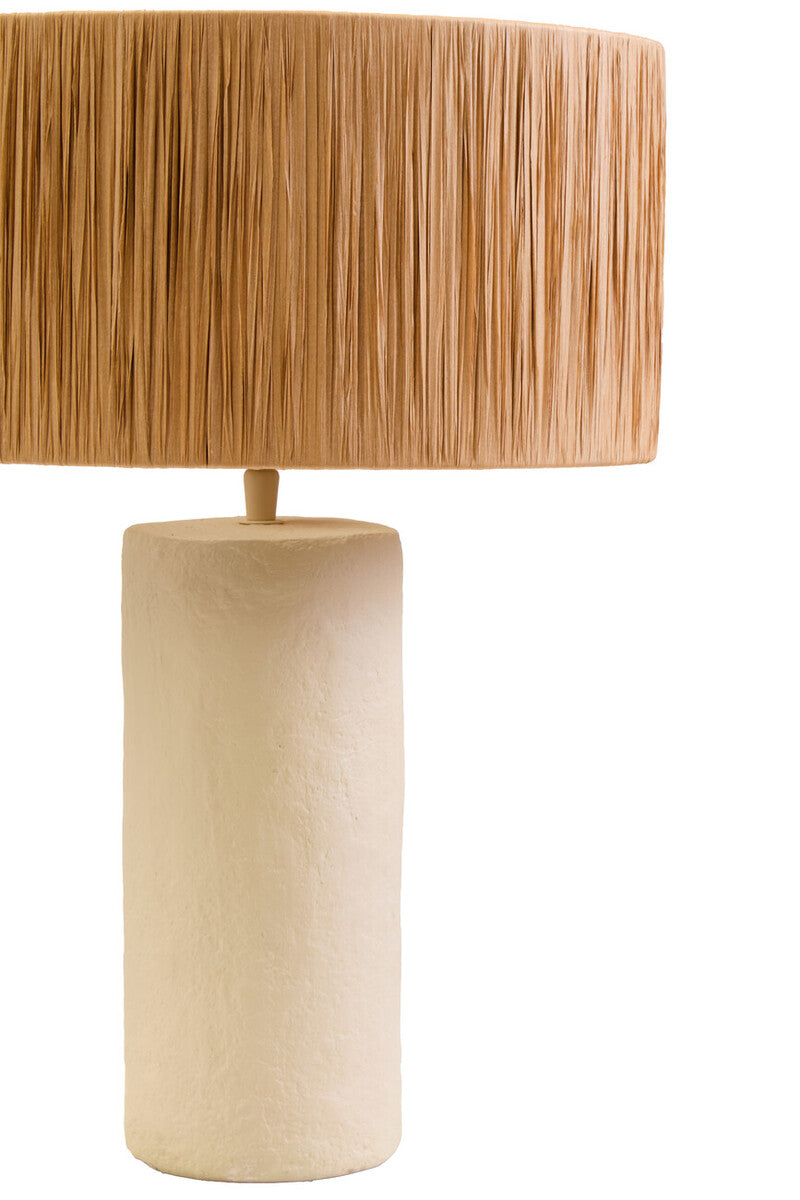 Orsina Carta Papier Mache Table Lamp with Natural Raffia Shade