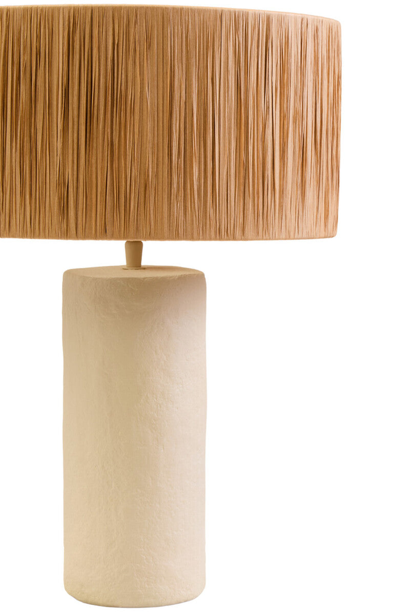 Orsina Carta Papier Mache Table Lamp with Natural Raffia Shade