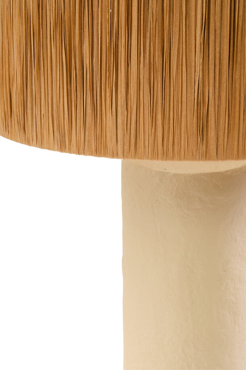 Orsina Carta Papier Mache Table Lamp with Natural Raffia Shade