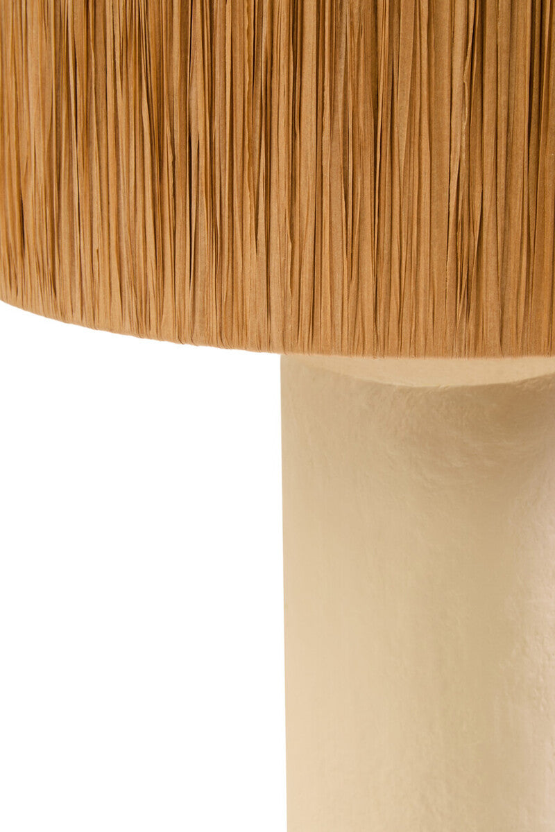 Orsina Carta Papier Mache Table Lamp with Natural Raffia Shade