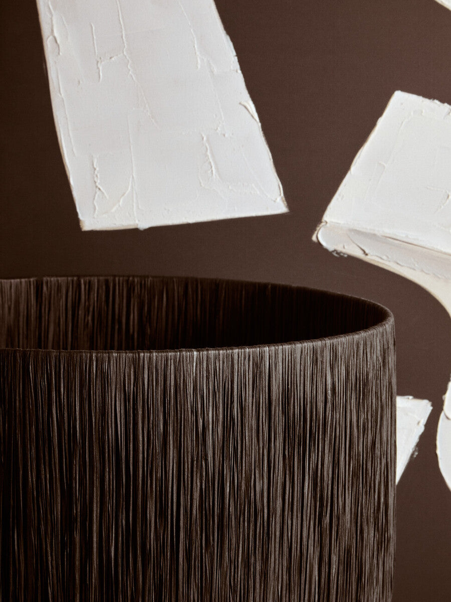Orsina Carta Papier Mache Table Lamp with Black Raffia Shade
