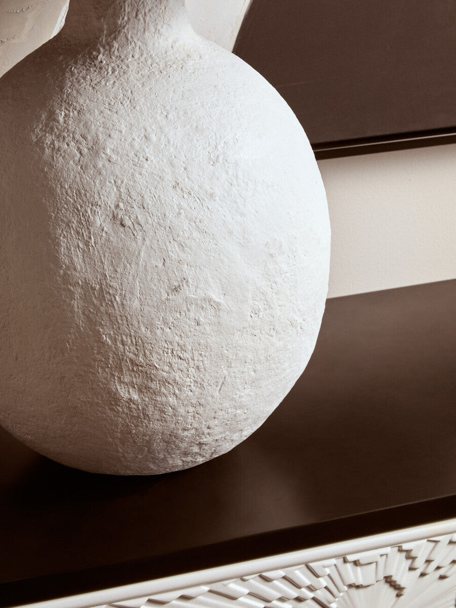 Orsina Carta Papier Mache Table Lamp with Black Raffia Shade