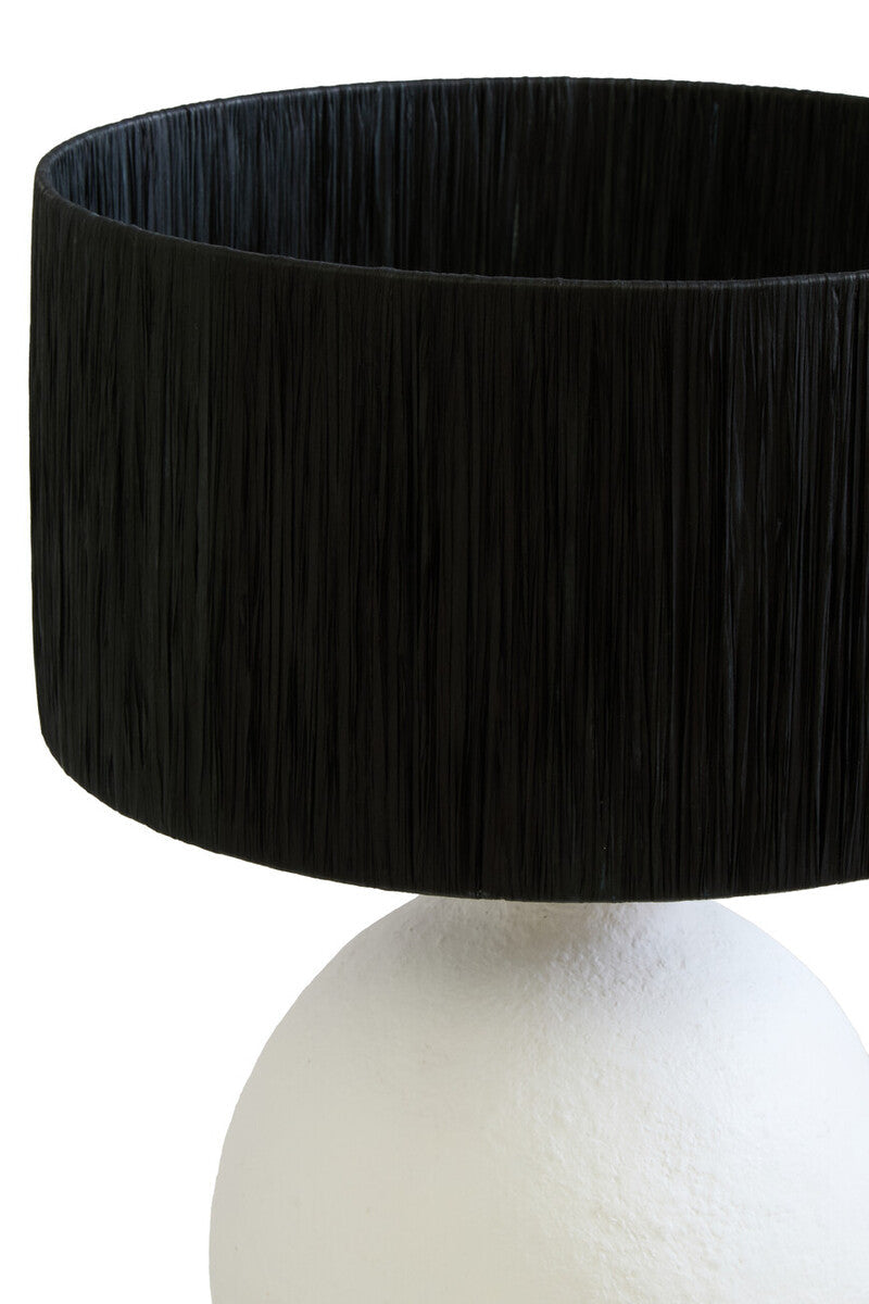 Orsina Carta Papier Mache Table Lamp with Black Raffia Shade