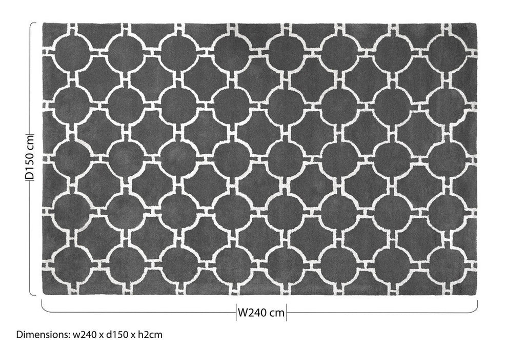 Orsina Bosie Kensington Townhouse Large Grey Hand Woven Rug