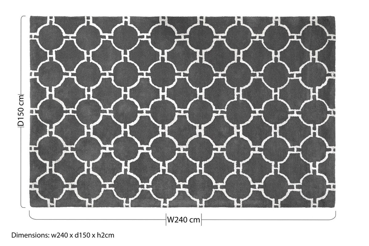 Orsina Bosie Kensington Townhouse Large Grey Hand Woven Rug