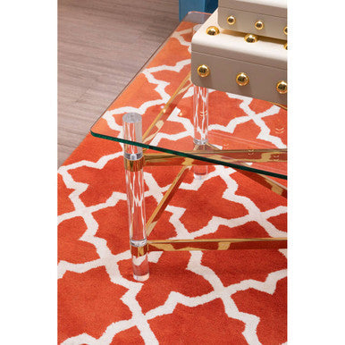 Orsina Bosie Kensington Orange Hand Woven Rug – Small Tufted Area Rug
