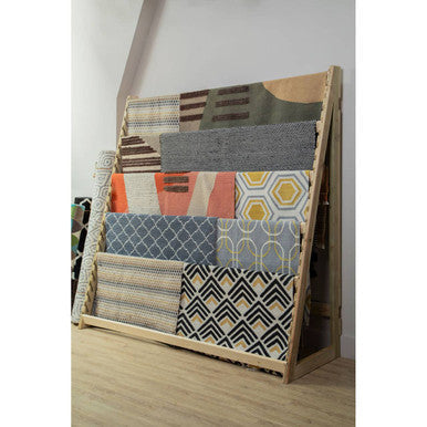 Orsina Small Diamond Lattice Rug – Grey Handwoven Wool Cotton Rug